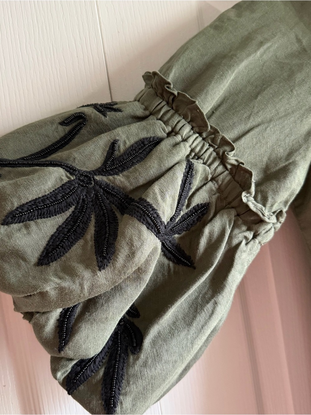 Chico’s Linen Embroidered Lantern Tunic Top - Picture 4 of 9